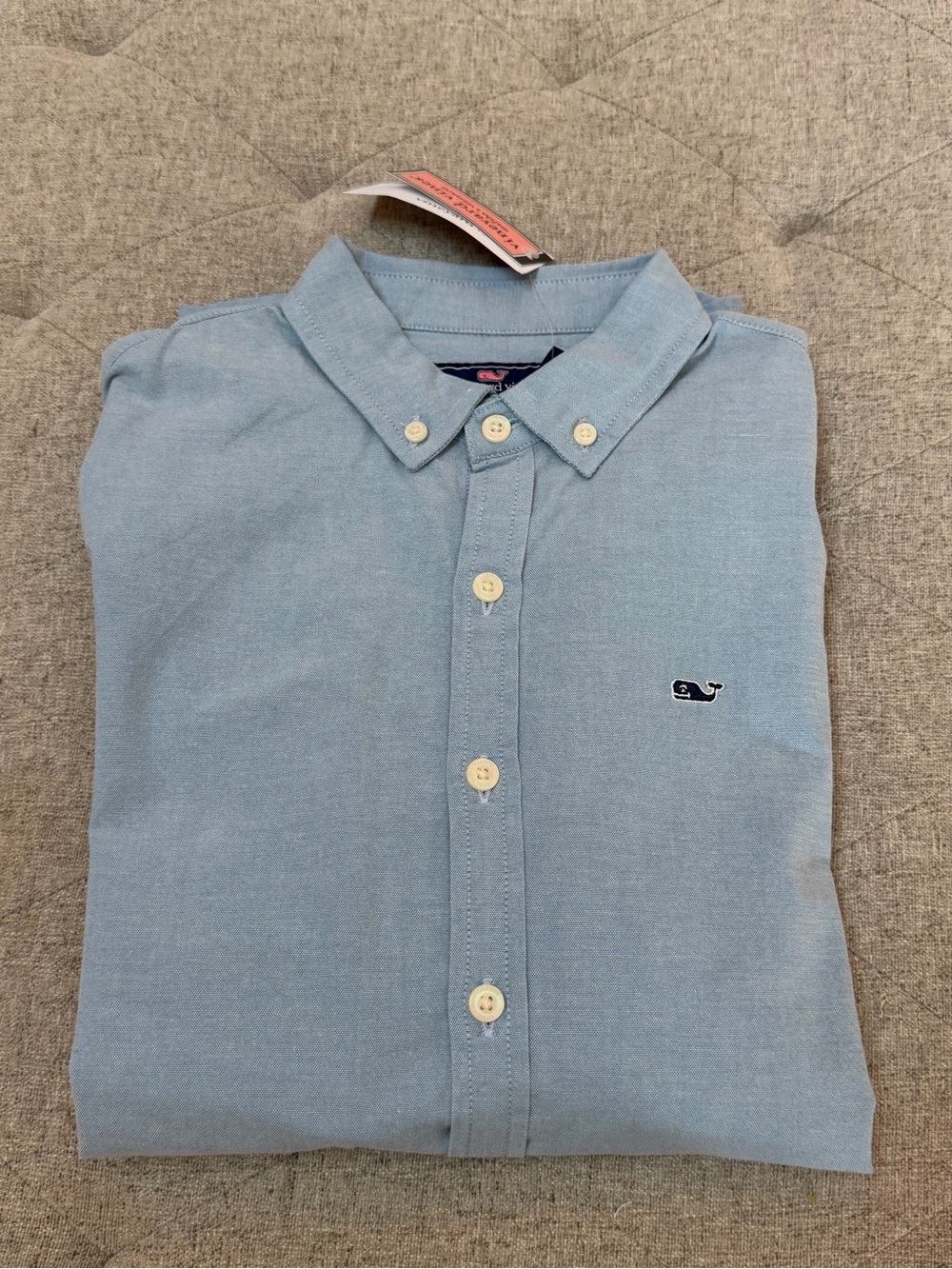NWT VINEYARD VINES BOYS LIGHT BLUE SOLID OXFORD BUTTON DOWN SHIRT SIZE L